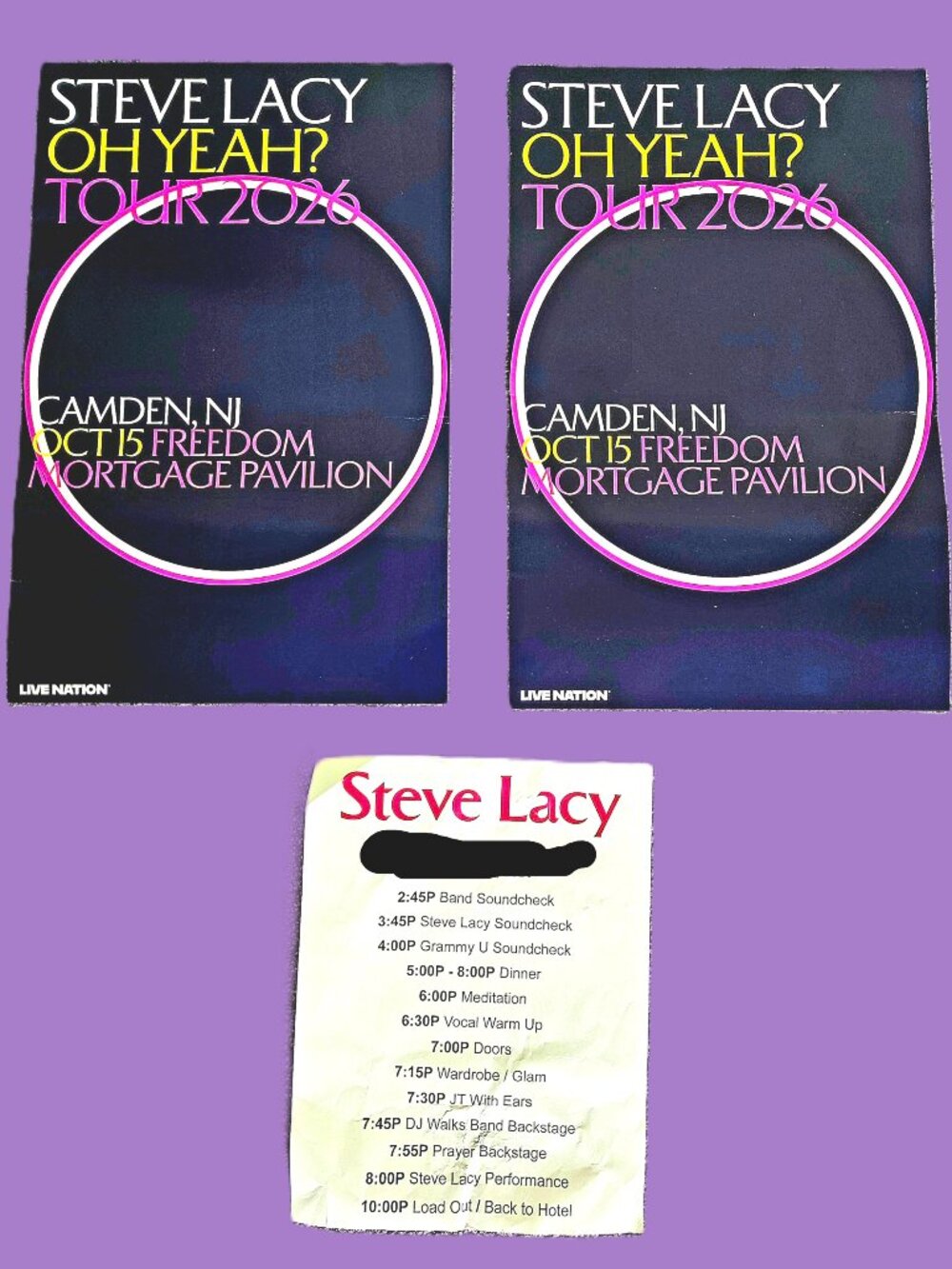 Steve Lacy Oh Yeah 2026 US Tour (2) Mini Posters + Itinerary